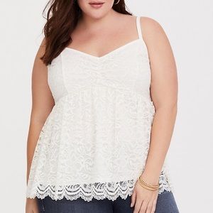 Torrid ivory lace babydoll top